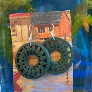 Short Green Earrings